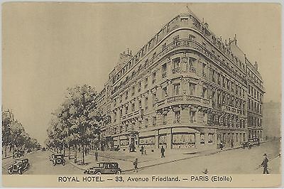 c1920 Royal Hotel 33 Avenue Friedland Paris France postcard view