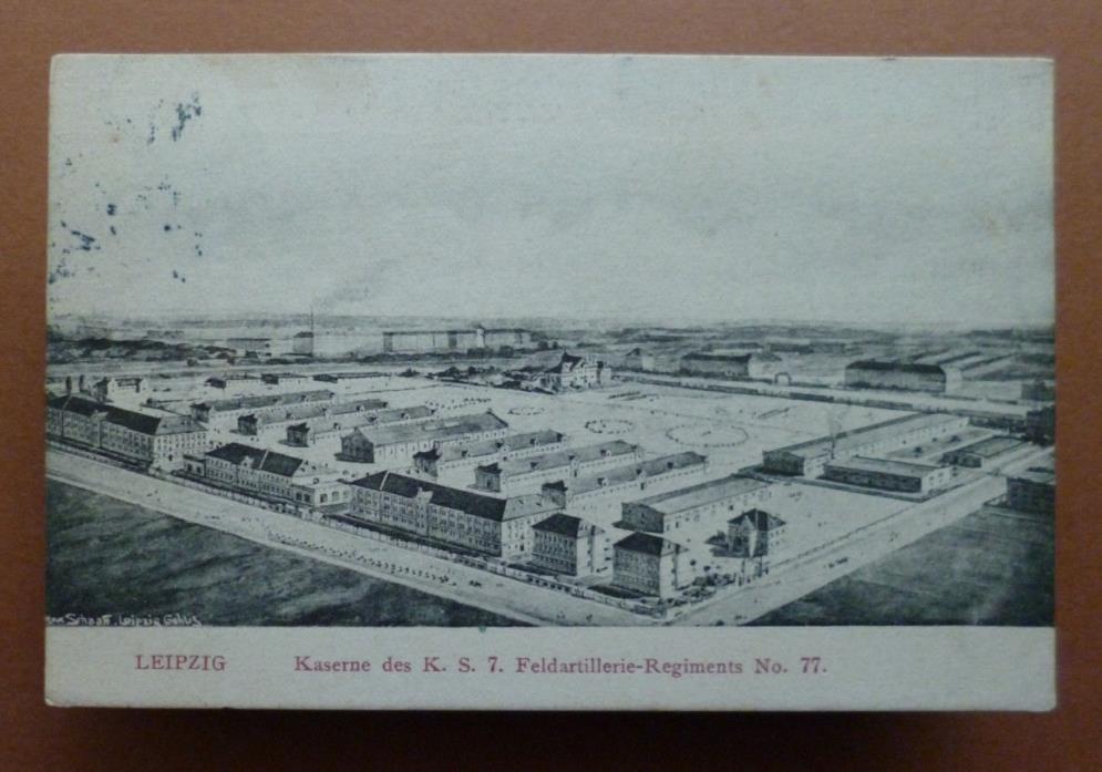 May 5,1910 postcard from Leipzig Kaserne Feldartillerte-Regiments, Germany