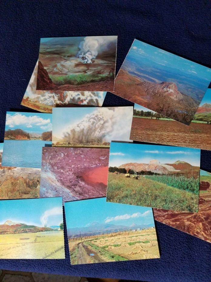 New 12 Japanese Travel Post Cards In English Volcano Mt. Showashinzan #479