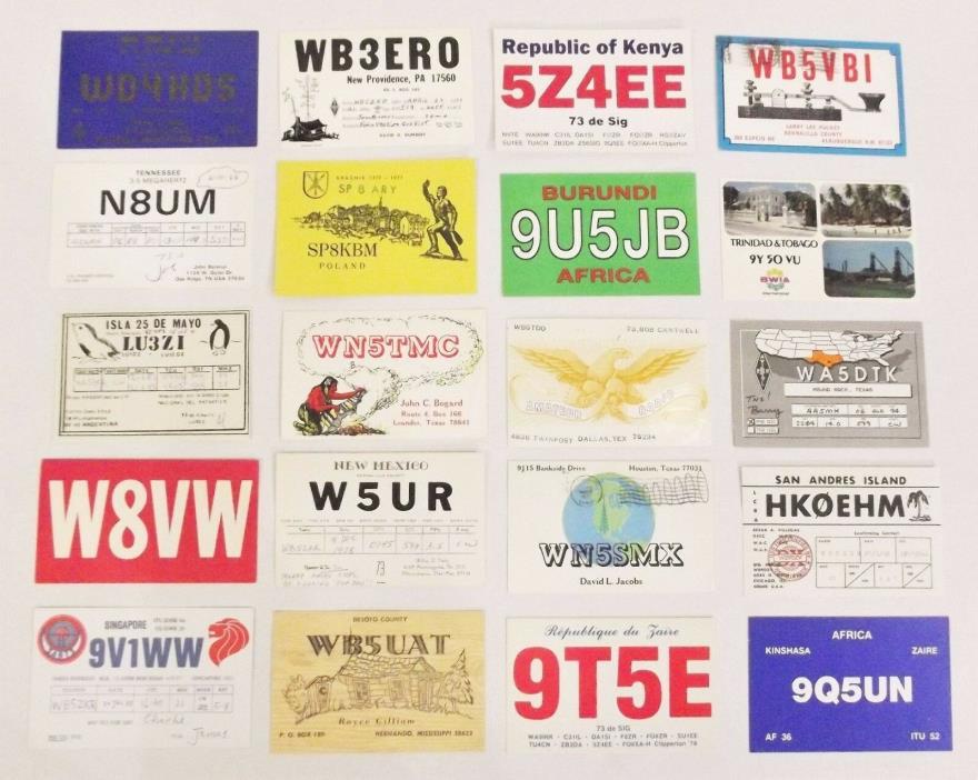 Ham Radio QSL Cards Vintage 100 Mixed Lot Postcards? International & USA #203HRL