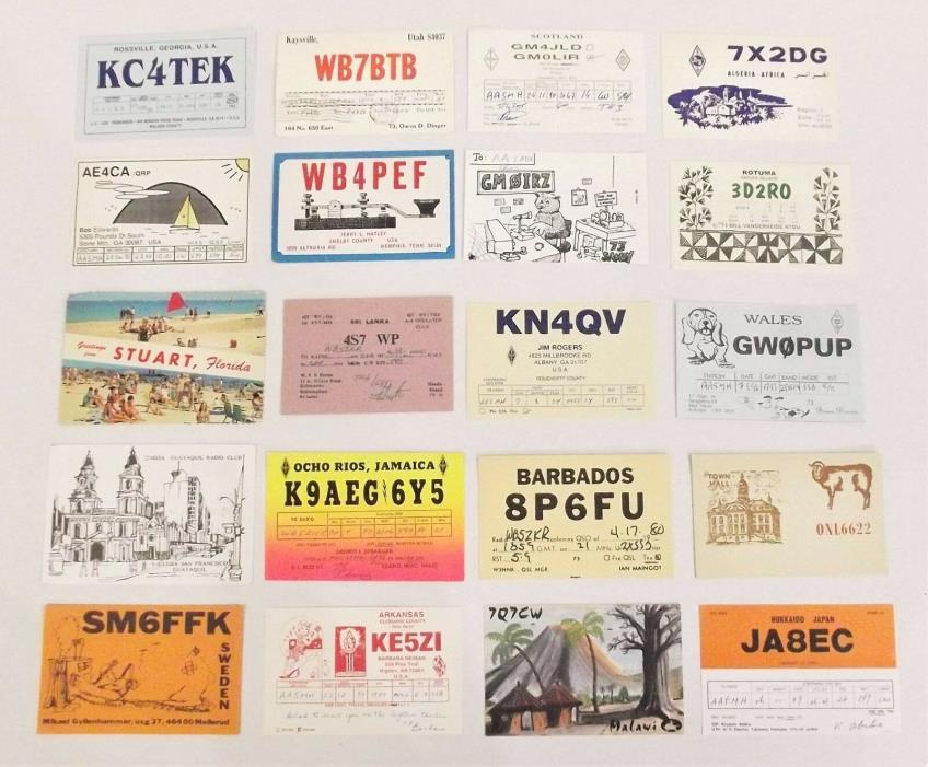 Ham Radio QSL Cards Vintage 100 Mixed Lot Postcards? International & USA #202HRL