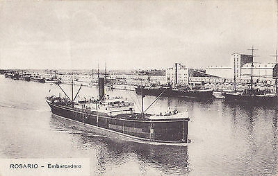 Barco de Carga Río Paraná Embarcadero ROSARIO Argentina Targeta Postal n. 556