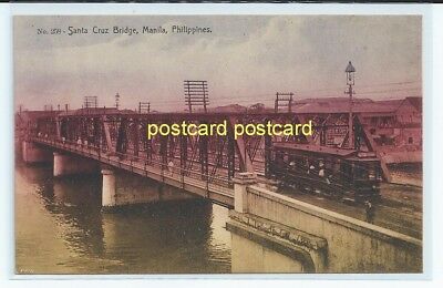 SANTA CRUZ BRIDGE, MANILA, PHILIPPINES. OLD POSTCARD  c.1910 #536.