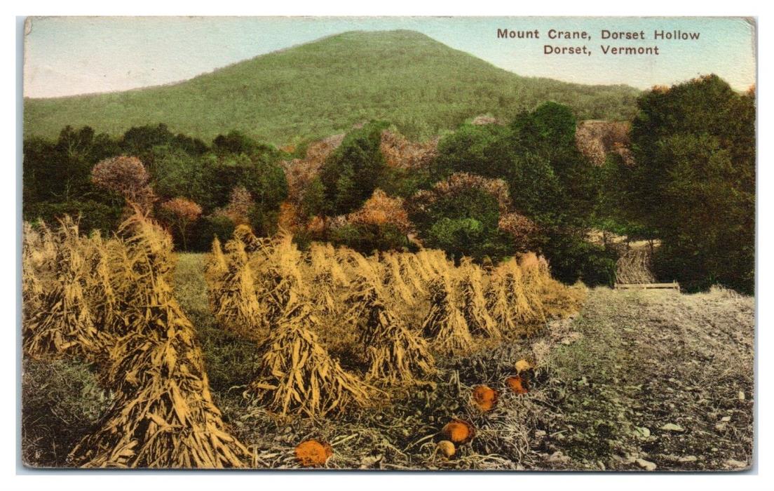 1939 Mount Crane, Dorset Hollow, Dorset, VT Hand-Colored Postcard