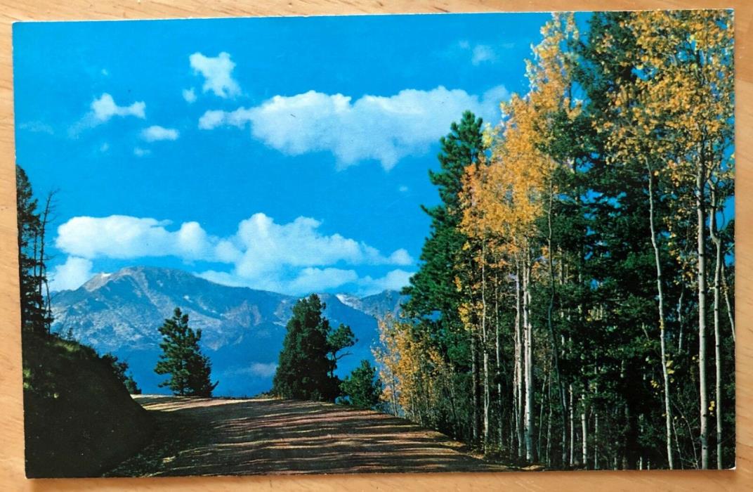 Vista of Pikes Peak in Autumn - Colorado - Vintage Postcard