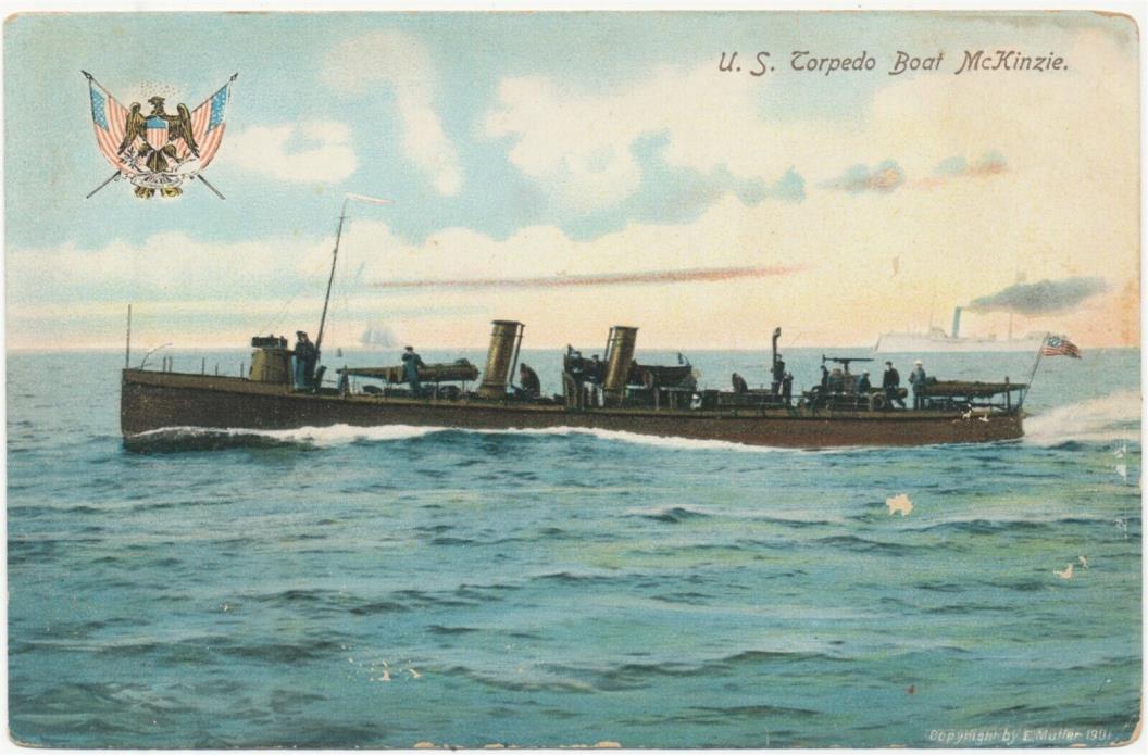 1901 Postcard U.S. Torpedo Boat McKinzie Illustrated Postal Card Co. New York