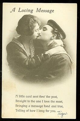 World War I., Soldier A Loving Message (pre-20 post card (civilwar#500
