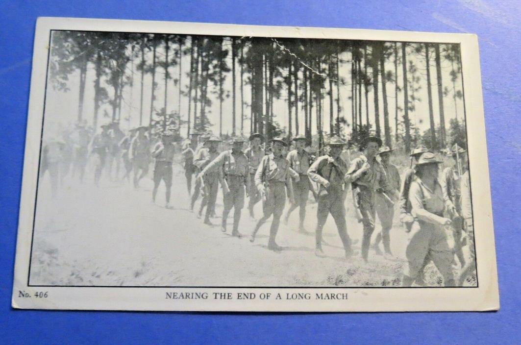A Long March US Army Training 1940's Vintage Old Postcard PC2414