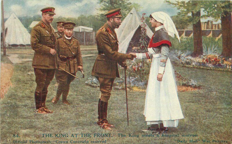 C-1916 Postcard King meets hospital matron Daily Mail Military Nurse 1592