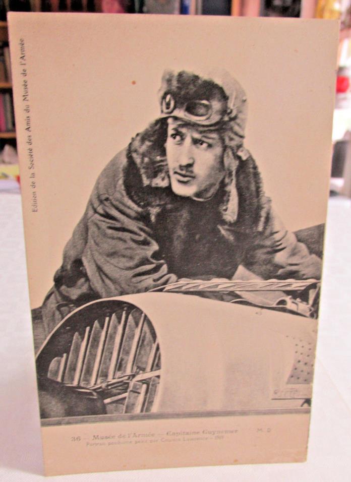 1919 Postcard of Captain Guynemer  WWI Ace, Aviation Postcard, French Postcard