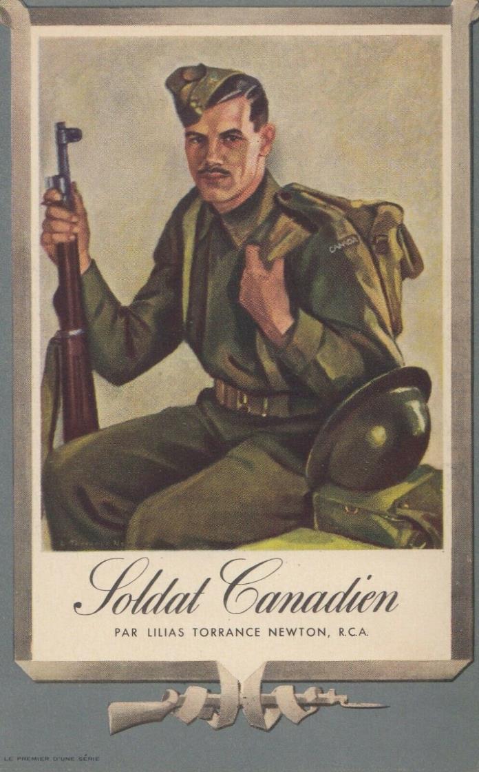 Soldat Canadien 1939-45 Carte du Bureau de Recrutement Signée Lilias T. Newton
