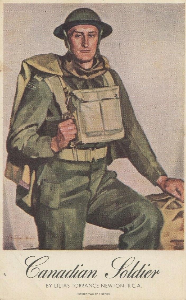 Canadian Soldier 1939-45 Army Recruiting Postcard Signed Lilias Torrance Newton