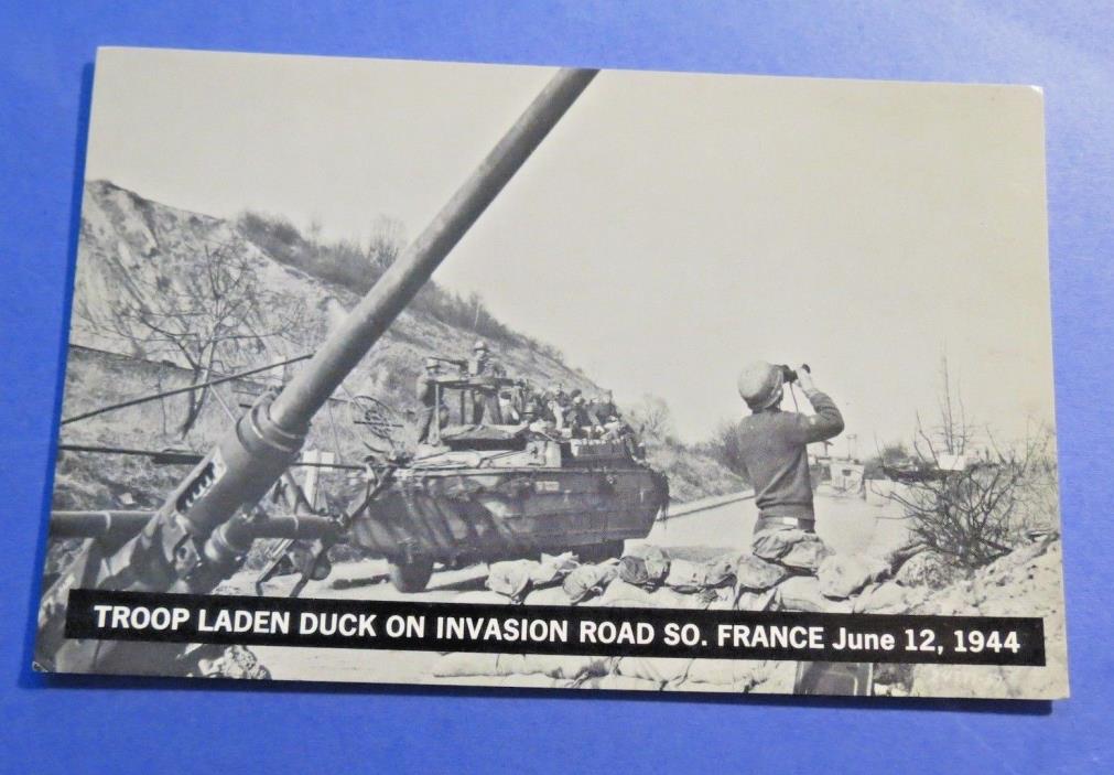 Army France Invasion Road June 12 1944 REAL PHOTO Vintage Old Postcard PC4721