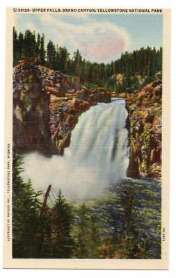2975:*Yellowstone Park UPPER FALLS, Grand Canyon HAYNES 1940 Postcard
