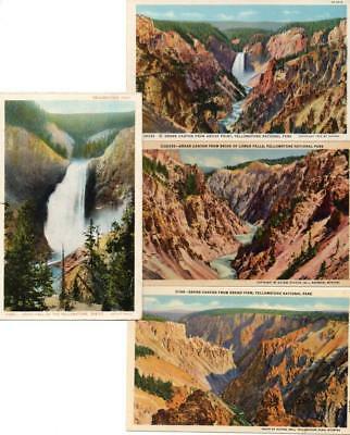 2986:**Yellowstone Park GRAND CANYON Great~Lower Falls HAYNES 1920/30s  PCs (4)