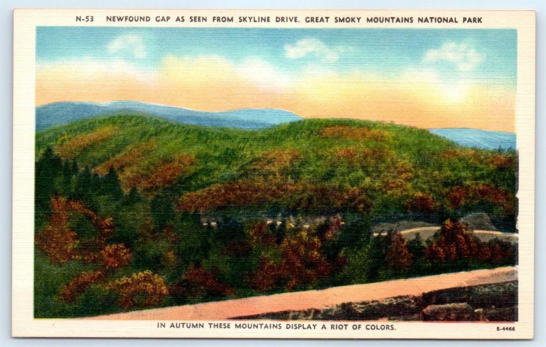 Postcard Great Smoky Mountains National Park Newfound Gap From Skyline Drive D5