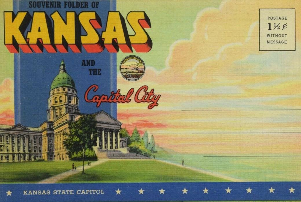 Vintage Postcard Kansas and the Capitol City Un-Used GC-43