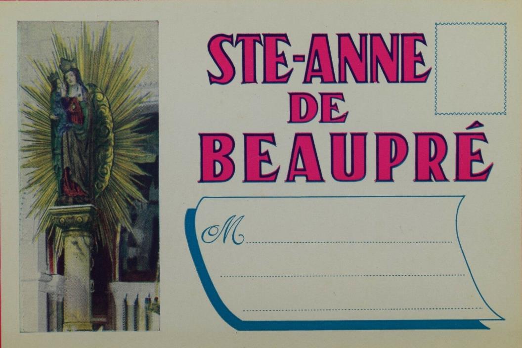 Vintage Postcard Ste-Anne Beaupre Spanish Fold Out Un-Used GC-43
