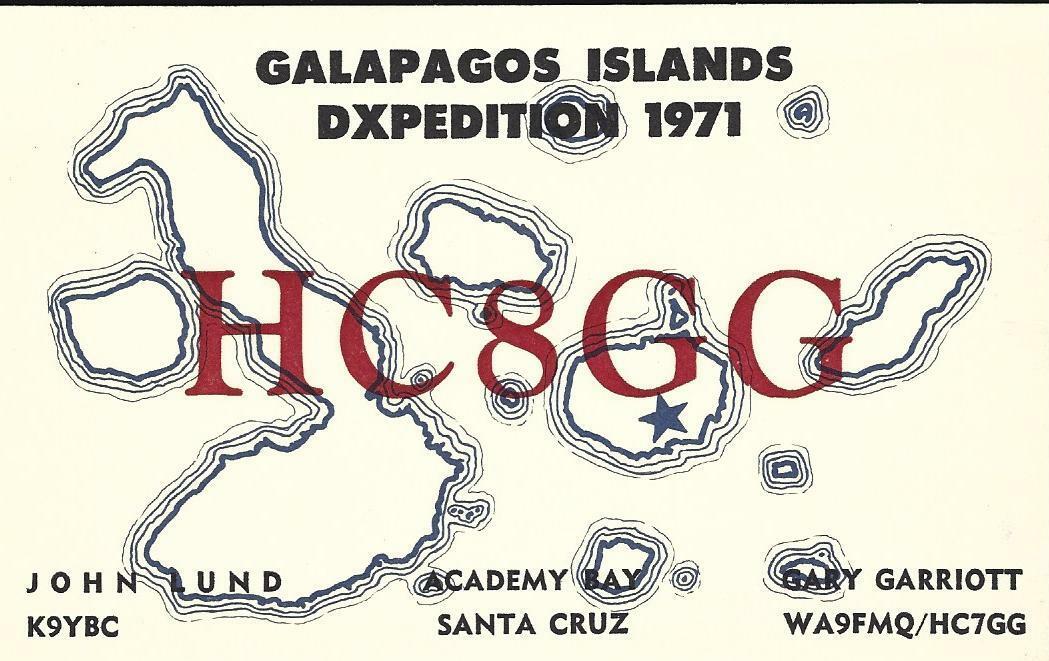 QSL 1971 Galapagos Islands  radio  card