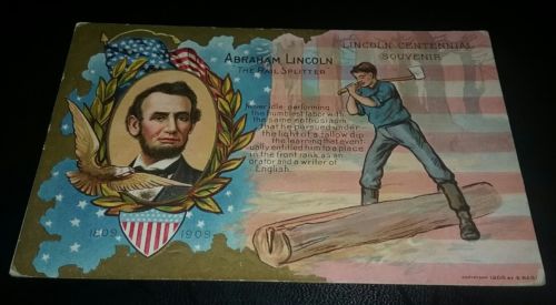 Abraham Lincoln Centennial Souvenir 1909 postcard The Martyred President