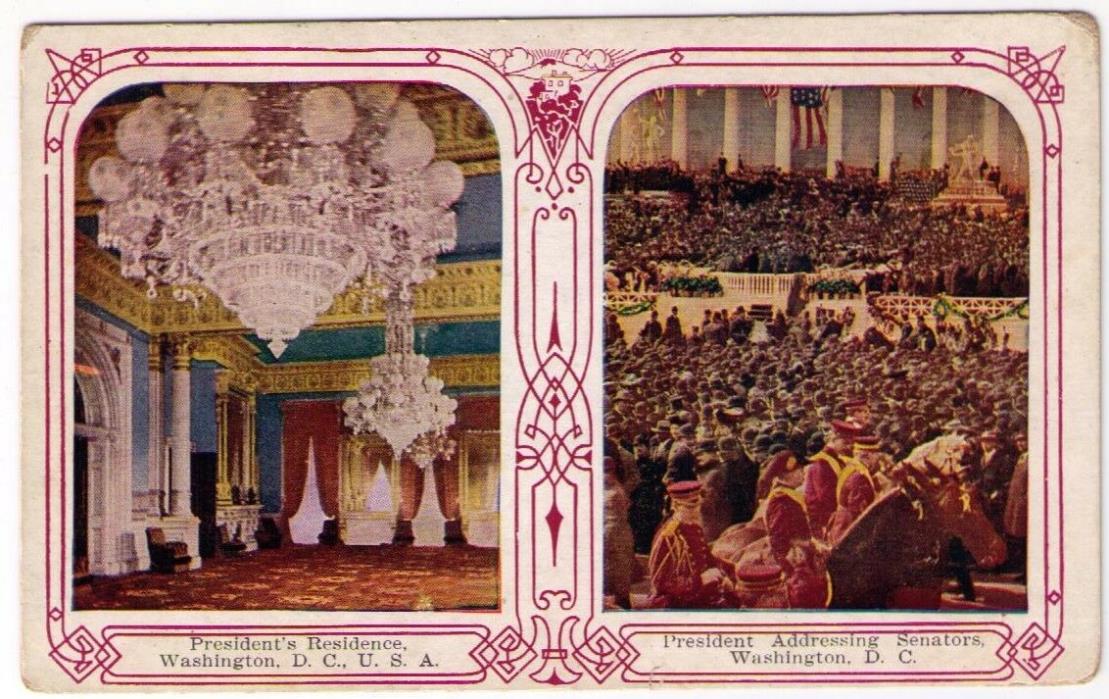 Vintage Postcard -  White House and Congress, Washington D.C. -  Unused