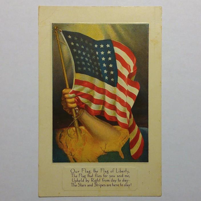 Vintage Patriotic Our Flag, The Flag of Liberty Embossed Post Card Buy It Now!