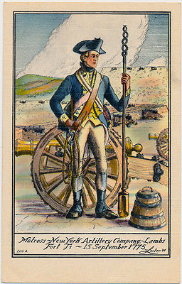 Lartner Signed Matross-New York Artillery Company Patriotic Postcard
