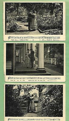 CIVIL WAR DEPARTURE Has Music & Words On Set/Lot of 3 Vintage Unused Postcards