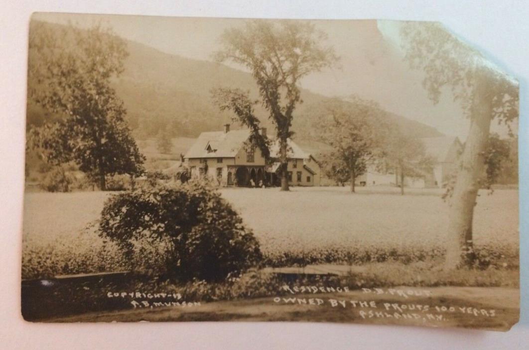 Antique Real Photo Postcard D.B. Prout Owned by the Prouts 100 Years Ashland,NY
