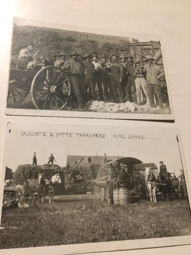 2 Raddatz And Kotte Theasher Crew Post Cards Real Photo Post Card