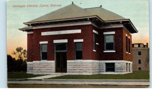 Carnegie Library Lyons Kansas Unposted -Postcard