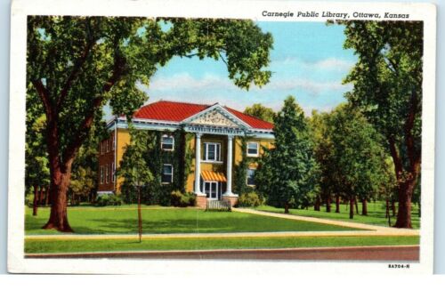 Carnegie Public Library Ottawa Kansas Unposted -Postcard