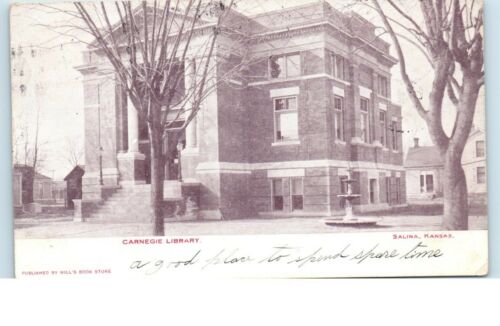 Carnegie Library Salina Kansas -Postcard