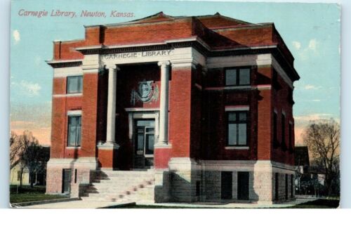 Carnegie Library Newton Kansas 1911 -Postcard