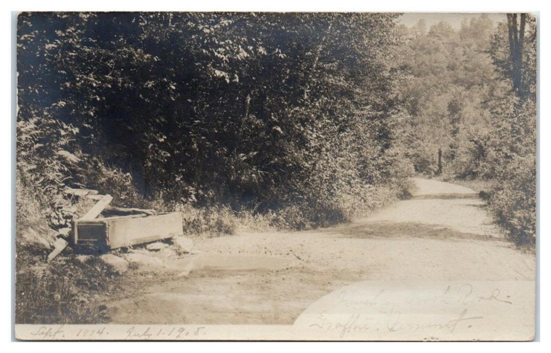 1904/05 RPPC Hinkley Brook Road, Grafton, VT Real Photo Postcard