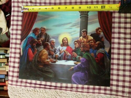 Rare 1970s TOPPAN Japan Lenticular 3D Picture Jesus Christ The Last Supper