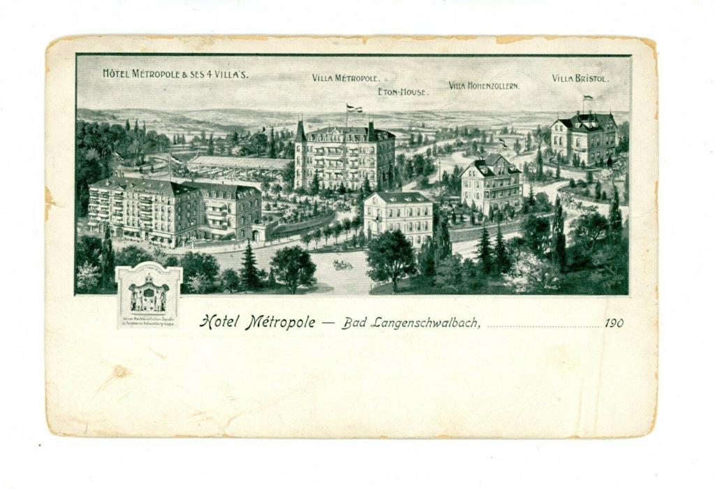 Post Card - Hotel Metropole - Germany - Unused - Rare - Nice