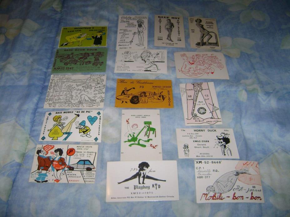 16 RISQUE QSL Radio Calling Cards Postcards Naughty