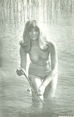 Beautiful Woman in the Water with Fishing Pole