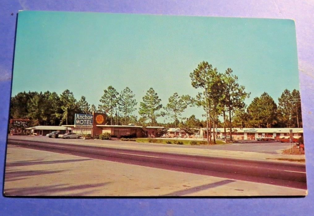 Jesup GA Anchor Motel & Rst Vintage Old Postcard PC4444