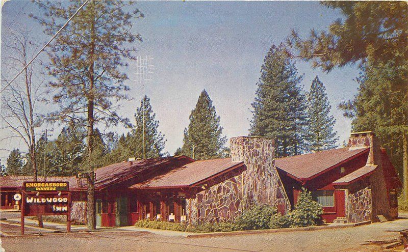 1950s Wildwood Inn roadside Paradise California Gillick postcard 12485