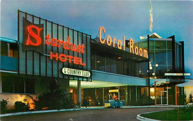 1950s San Diego California Stardust Hotel Night Neon roadside Western 12458