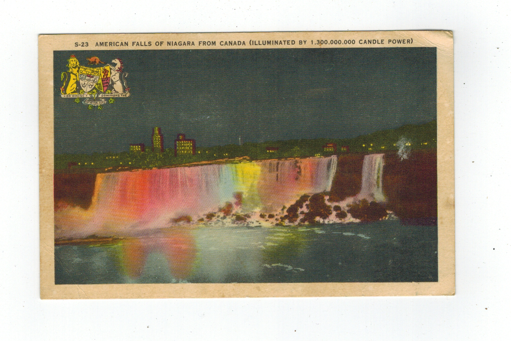 VINTAGE 1950 POST CARD AMERICAN FALLS OF NIAGARA FROM CANADA