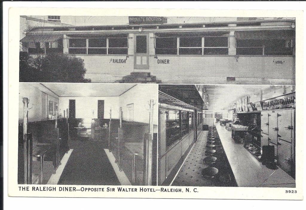 Raliegh Diner Interior Exterior NC Vintage Original Postcard