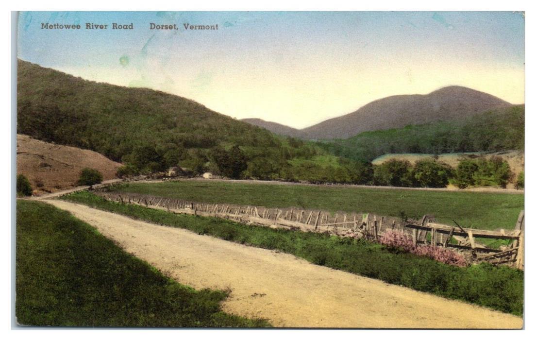 1940 Mettowee River Road, Dorset, VT Hand-Colored Postcard