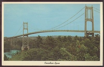 Canadian Span Thousand Islands International Bridge Postcard