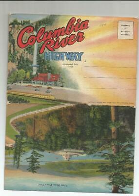 1937 Columbia River Highway  Portland Oregon Hood  The Dalles Folder Post Card