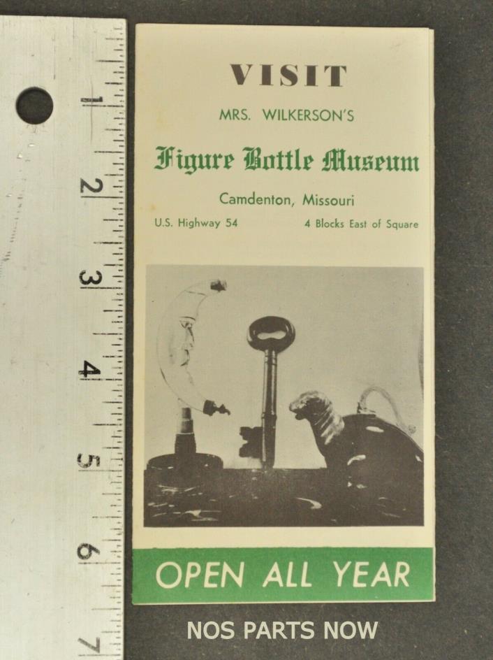 Vintage Figure Bottle Museum Mrs. Wilkerson's Camdenton Missouri Brochure