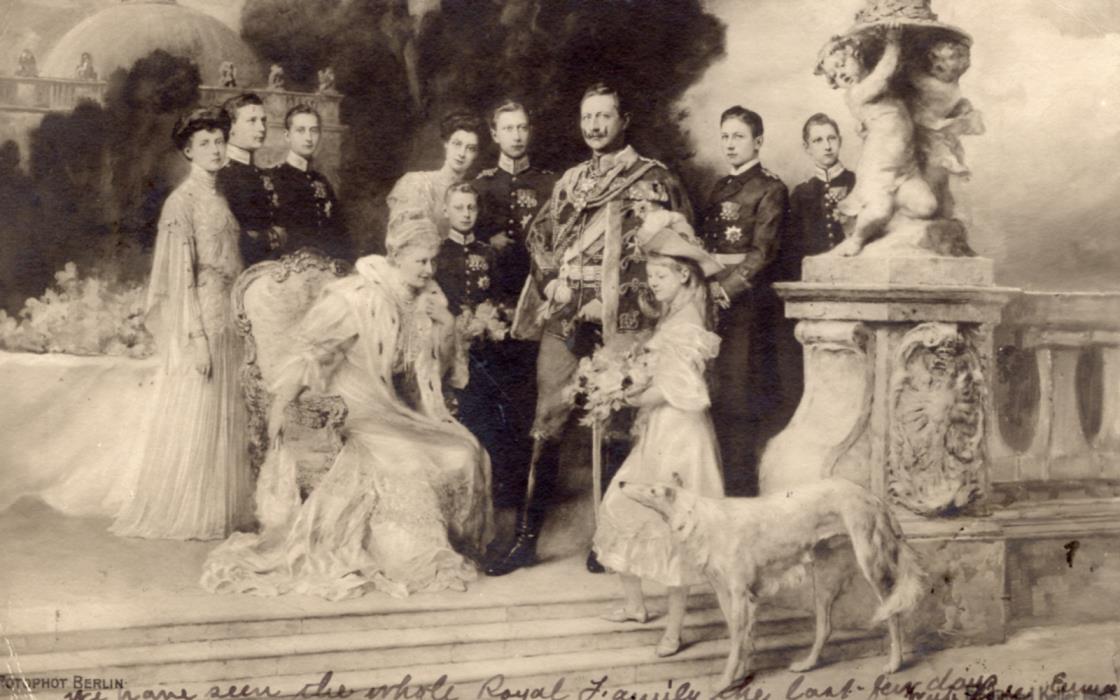 1906 postcard Kaiser Wilhelm II German Emperor, Empress & the Royal Family