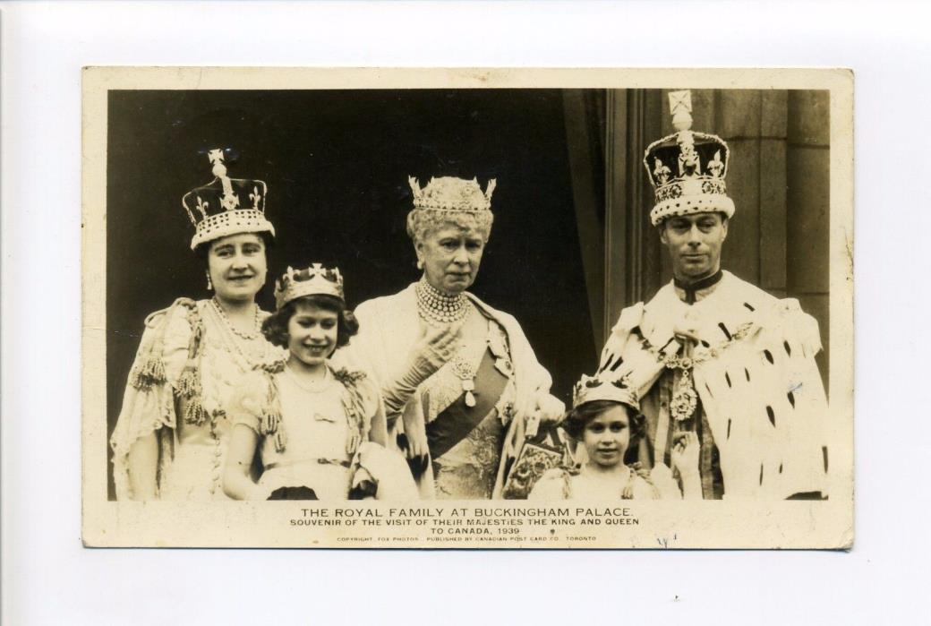 British Royalty RPPC real photo King George VI, crown, family, Buckingham Palace